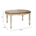 Valgomojo stalas LILY 137/182×106,5xH76cm, ąžuolas - Image 3