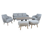 Sodo baldų komplektas MALISE 6 dalių, smėlio spalvos