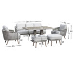 Sodo baldų komplektas MALISE 6 dalių, smėlio spalvos - Image 3