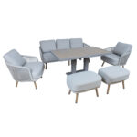 Sodo baldų komplektas MALISE 6 dalių, smėlio spalvos - Image 4