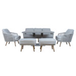 Sodo baldų komplektas MALISE 6 dalių, smėlio spalvos - Image 6