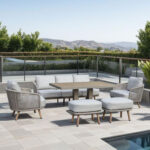 Sodo baldų komplektas MALISE 6 dalių, smėlio spalvos - Image 9