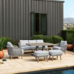 Sodo baldų komplektas MALISE 6 dalių, smėlio spalvos - Image 11