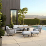 Sodo baldų komplektas MALISE 6 dalių, smėlio spalvos - Image 13