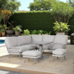 Sodo baldų komplektas MARENDA, 4 dalių, pilkos/smėlio spalvos - Image 5