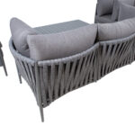 Sodo baldų komplektas BREMEN stalas, sofa, 2 kėdės, pilkos spalvos - Image 6