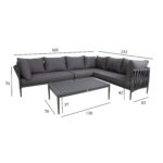 Sodo baldų komplektas BREMEN stalas, kampinė sofa, pilka - Image 3