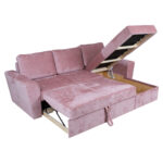 Kampinė sofa lova INGMAR rožinė - Image 2