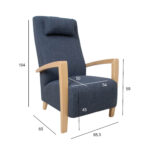 Fotelis VENLA melsvai pilkas - Image 2