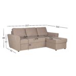 Kampinė sofa-lova INGA smėlio spalvos - Image 2