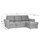 Kampinė sofa-lova INGA pilka - Image 12