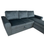 Kampinė sofa lova INGMAR žalias aksomas - Image 5