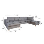 Kampinė sofa HARALD RC, pilka - Image 2