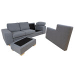 Kampinė sofa DAGMAR pilka - Image 6