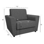 Fotelis lova VESPER tamsiai pilka - Image 2