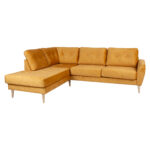 Kampinė sofa HEIVI LC, geltonas aksomas