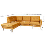 Kampinė sofa HEIVI LC, geltonas aksomas - Image 8