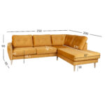 Kampinė sofa HEIVI RC, geltonas aksomas - Image 8