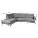 Kampinė sofa HEIVI LC, pilkas aksomas - Image 8