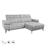 Kampinė sofa LUZERN RC, elektrinė, šviesiai pilka