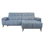 Kampinė sofa LUZERN RC, elektrinis atsilenkiantis minkštasuolis, melsvai pilka - Image 3
