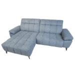 Kampinė sofa LUZERN LC, elektrinis atsilenkiantis minkštasuolis, melsvai pilka - Image 4