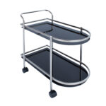 Serviravimo vežimėlis GERTU juodas/nikelio spalvos - Image 3