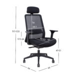 Darbo kėdė SANTO juodo tinklinio audinio - Image 7