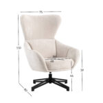 Fotelis LIONEL baltas - Image 7