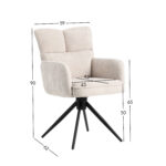 Kėdė LORENA sukama, balta - Image 6