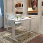 Rašomasis stalas ERGO su 1 varikliu 120x60xH72-121cm, baltas - Image 6