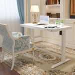 Rašomasis stalas ERGO su 1 varikliu 120x60xH72-121cm, baltas - Image 7