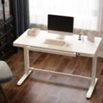 Rašomasis stalas ERGO su 1 varikliu 120x60xH72-121cm, baltas - Image 3