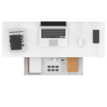 Rašomasis stalas ERGO su 1 varikliu 120x60xH72-121cm, baltas - Image 4