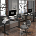 Rašomasis stalas ERGO su 1 varikliu, 120x60xH72-121cm, juodas - Image 17