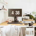 Rašomasis stalas ERGO su 1 varikliu 120x60xH72-121cm, ąžuolo/baltos spalvos - Image 8