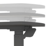 Rašomasis stalas ERGO su viena koja 70x40xH67,5-106cm, rankinis, juodas - Image 5