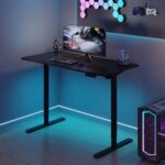 Rašomasis stalas ERGO LIGHT su 1 varikliu 120x60xH72,5-117,5cm, juodas - Image 6