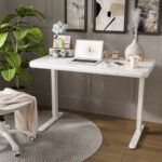 Rašomasis stalas ERGO FIT su 1 varikliu 122x62xH73,5-118cm, baltas - Image 10