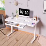 Rašomasis stalas ERGO FIT su 1 varikliu 122x62xH73,5-118cm, baltas - Image 11