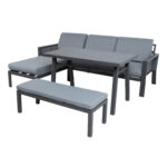 Sodo baldų komplektas DELGADO kampinė sofa, stalas ir suolas - Image 2