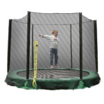 305 cm ilgio antžeminio batuto gaubtas su stulpais, juodas - Image 2