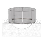 305 cm ilgio antžeminio batuto gaubtas su stulpais, juodas - Image 4