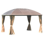 Pavėsinė SUNSET 3x4xH2/2,7 m, smėlio/rudos spalvos - Image 3