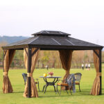 Pavėsinė SUNSET 3x4xH2/2,7 m, ruda/smėlio spalvos - Image 5