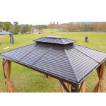 Pavėsinė SUNSET 3x4xH2/2,7 m, ruda/smėlio spalvos