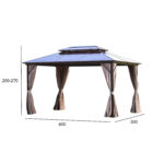 Pavėsinė SUNSET 3x4xH2/2,7 m, ruda/taupe - Image 5