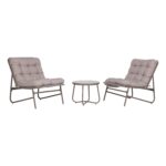 Sodo baldų komplektas JIVE stalas ir 2 kėdės, taupe spalvos