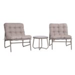 Sodo baldų komplektas JIVE stalas ir 2 kėdės, taupe spalvos - Image 2