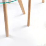 Šoniniai staliukai HELENA 2 vnt. rinkinys D40xH40cm, D50xH45cm, stiklas